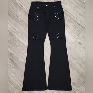 SOLD Black Alternative Goth Punk Witchy Bondage Harness Jeans